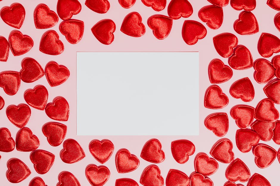 Charming red heart frame design perfect for Valentine's Day cards or romantic messages.